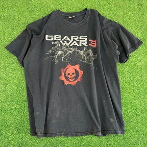 2011 Gears of War 3 T-Shirt Size Large Black Microsoft Xbox 360 Video Game Tee